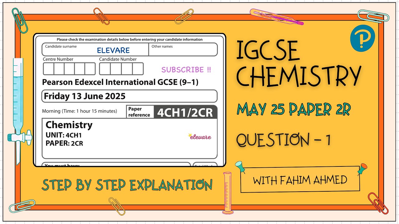 Edexcel IGCSE Chemistry May 2025 Paper 2R | Question 1 (Part 1)