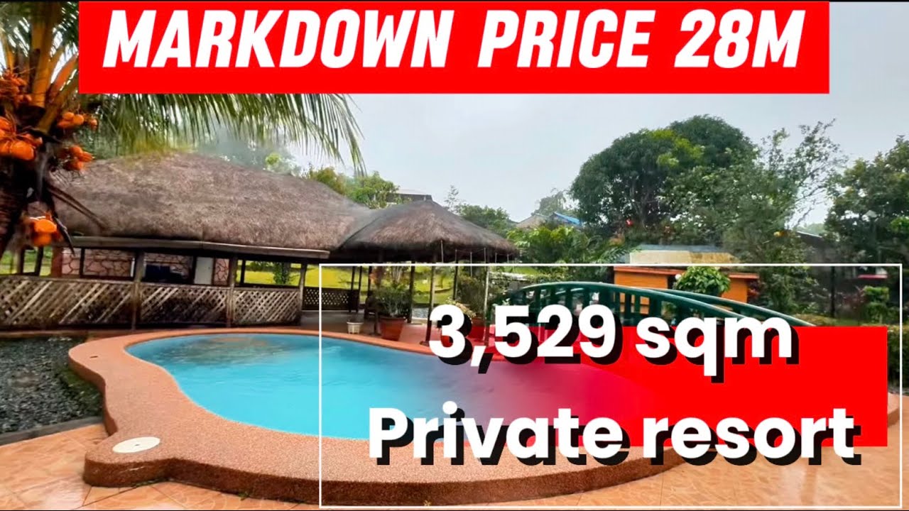 NOV-908-26 Private farm resort 3,529 sqm main house, swimming pool, kubo, view deck, fruit trees 