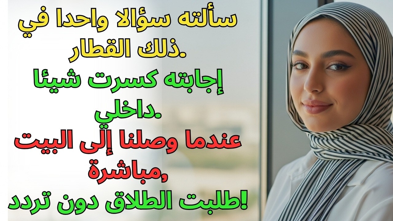 سألته سؤالا واحدا في القطار، وكانت إجابته هي ما جعلني أطلب الطلاق...