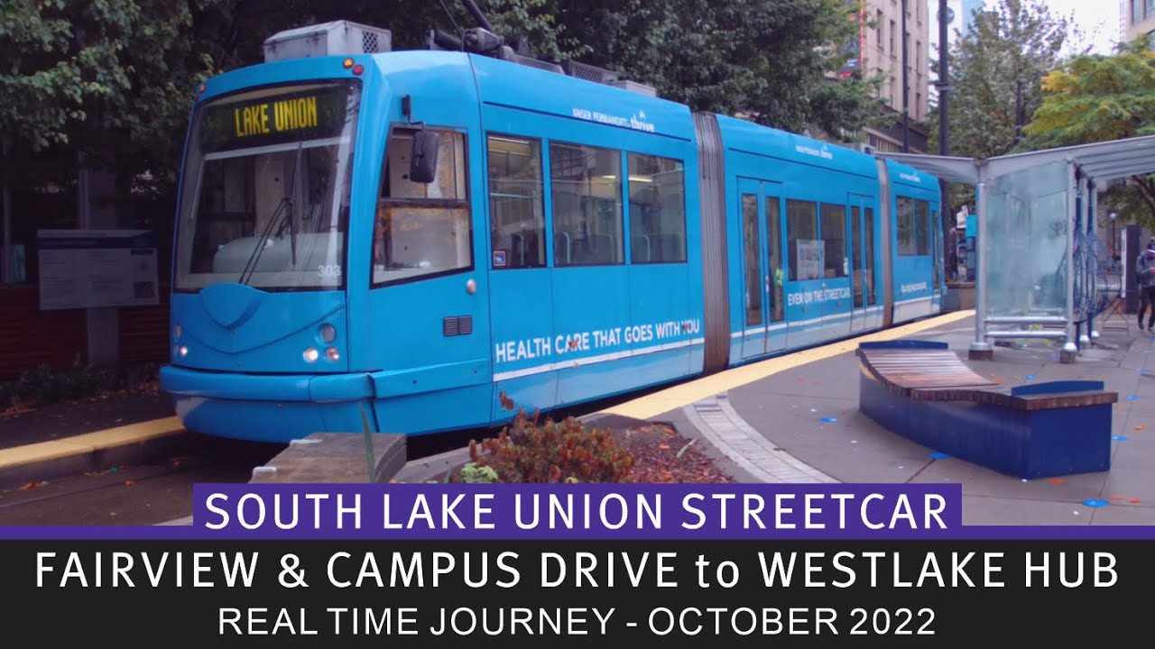 🚋 Seattle Streetcar - Real Time Journey - South Lake Union Line - Fairview & Campus to Westlake