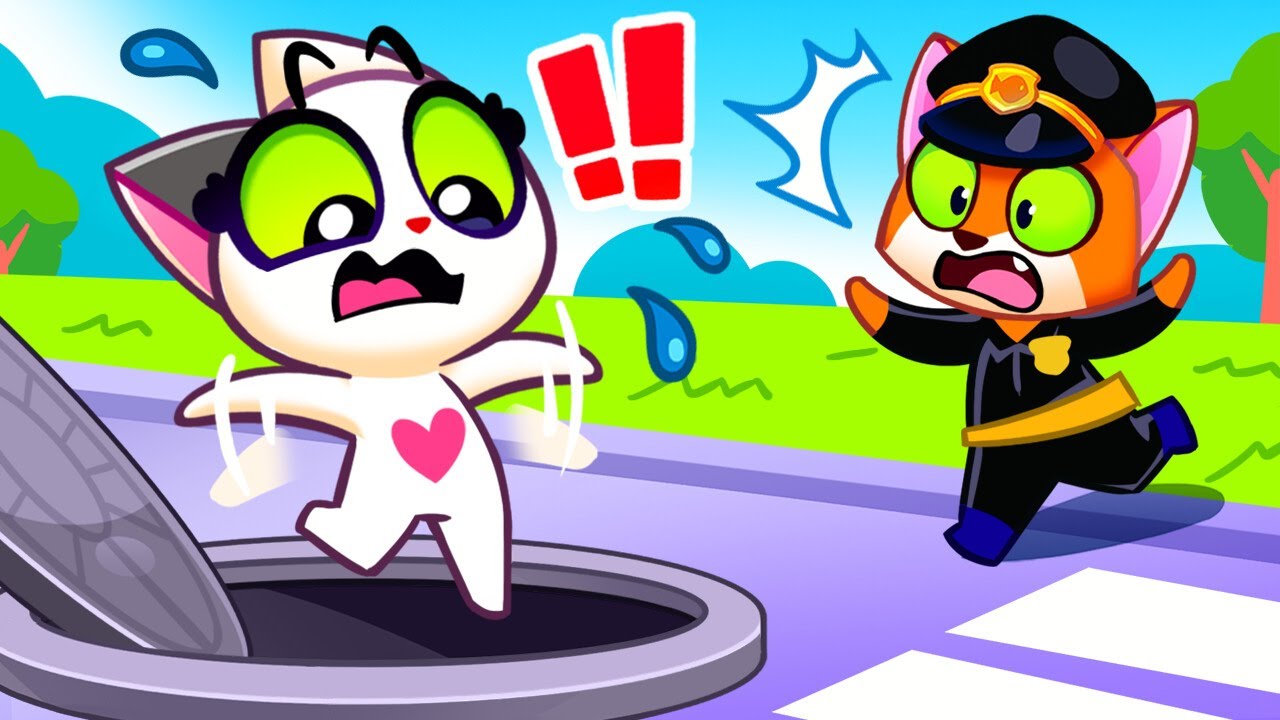 Manhole Cover is Dangerous ❌ Kids Safety Rules ✋ Toddlers Cartoons and Animated Stories 😻 Purr-Purr