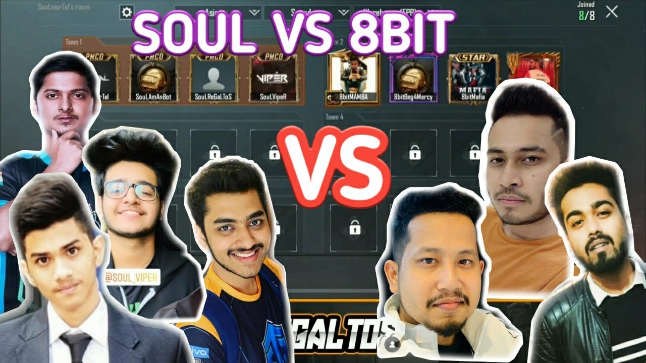 SOUL VS 8BIT | 4 VS 4 INTENSE TEAM DEATH MATCH | PUBG MOBILE