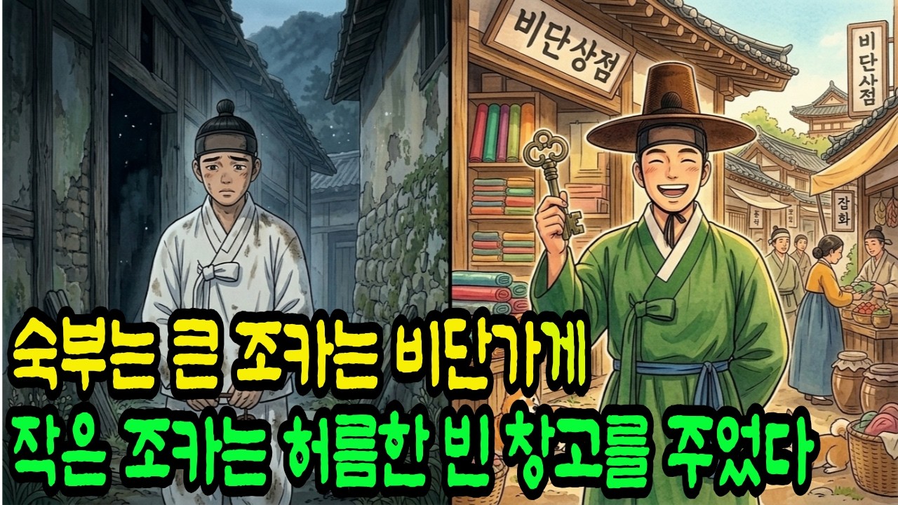 거상 숙부가 큰조카에겐 비단상점, 작은조카에겐 빈 창고를 줬다 — 3년 뒤 두 사람의 운명이 완전히 뒤바뀐 이유 ㅣ 오디오북 ㅣ 라디오 ㅣ야담 ㅣ민담 ㅣ조선야담 ㅣ설화