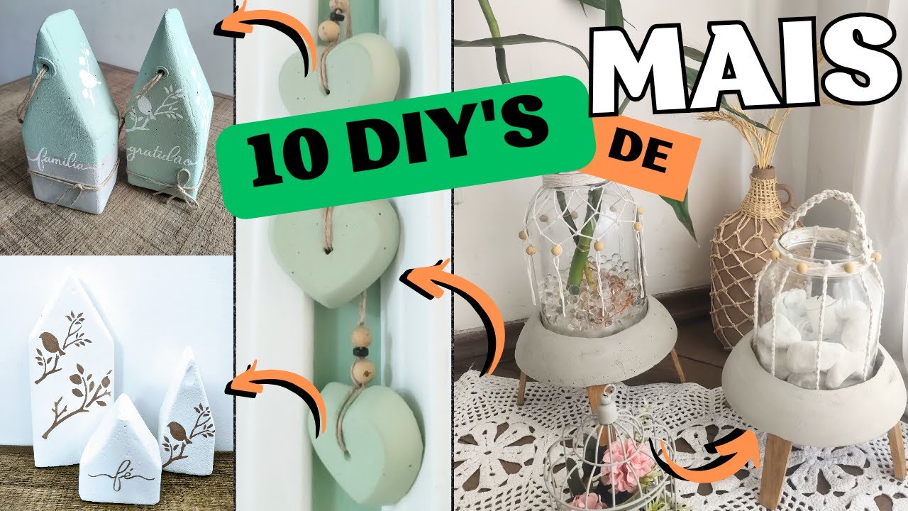 DECORAÇÕES COM CIMENTO! + de 10 IDEIAS DE DIY's para decorar gastando pouco!
