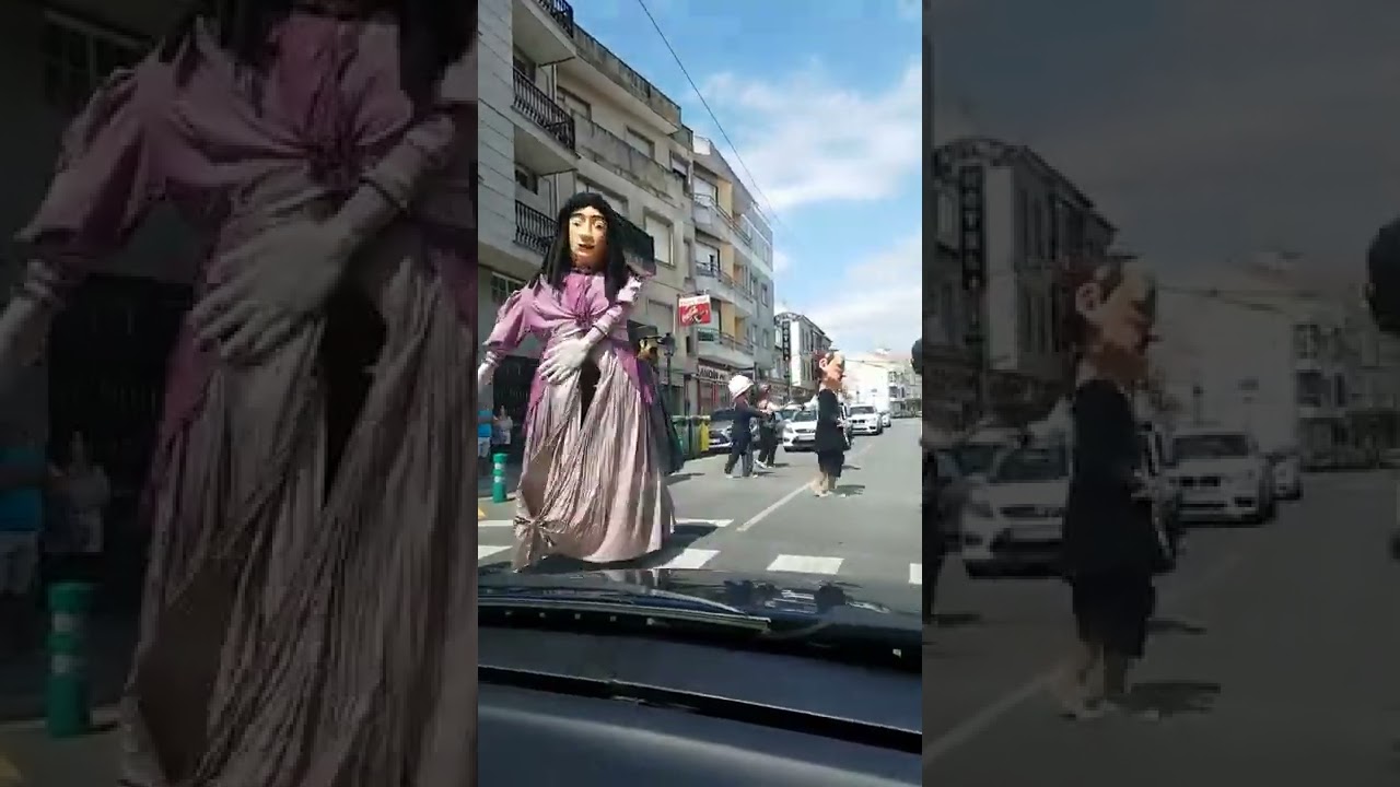 Gigantes y Cabezudos Caldas de Reis. Fiestas Patronales Galicia.  @curiositymundotv #shorts