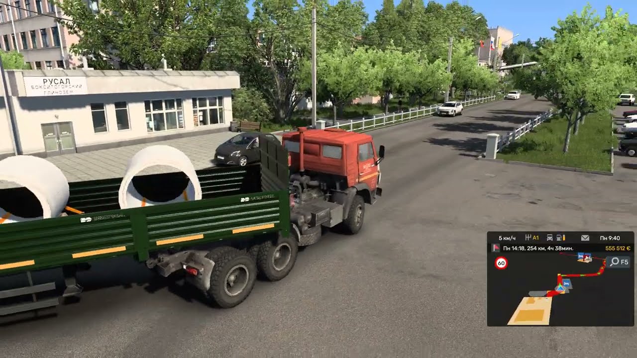 Euro Truck Simulator 2 1.56 купил новый нефазовский прицеп рейс Бокситогорск Винницы