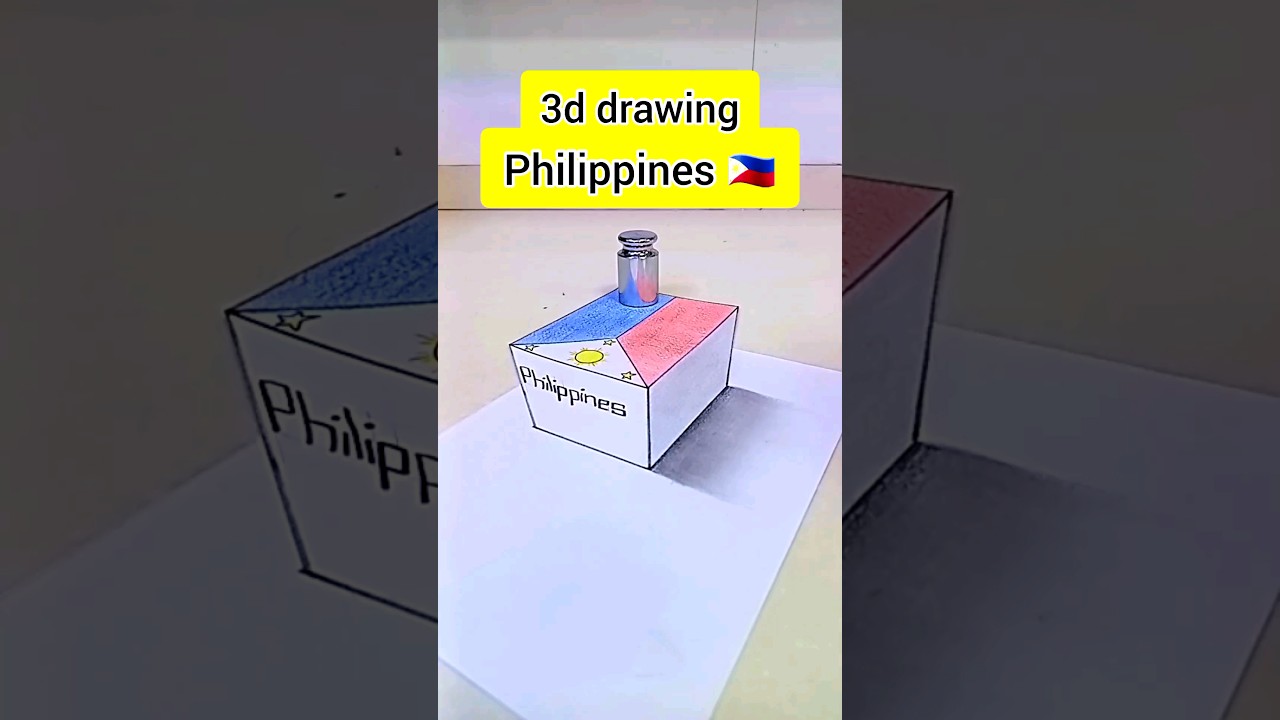 3d drawing flag Philippines on paper