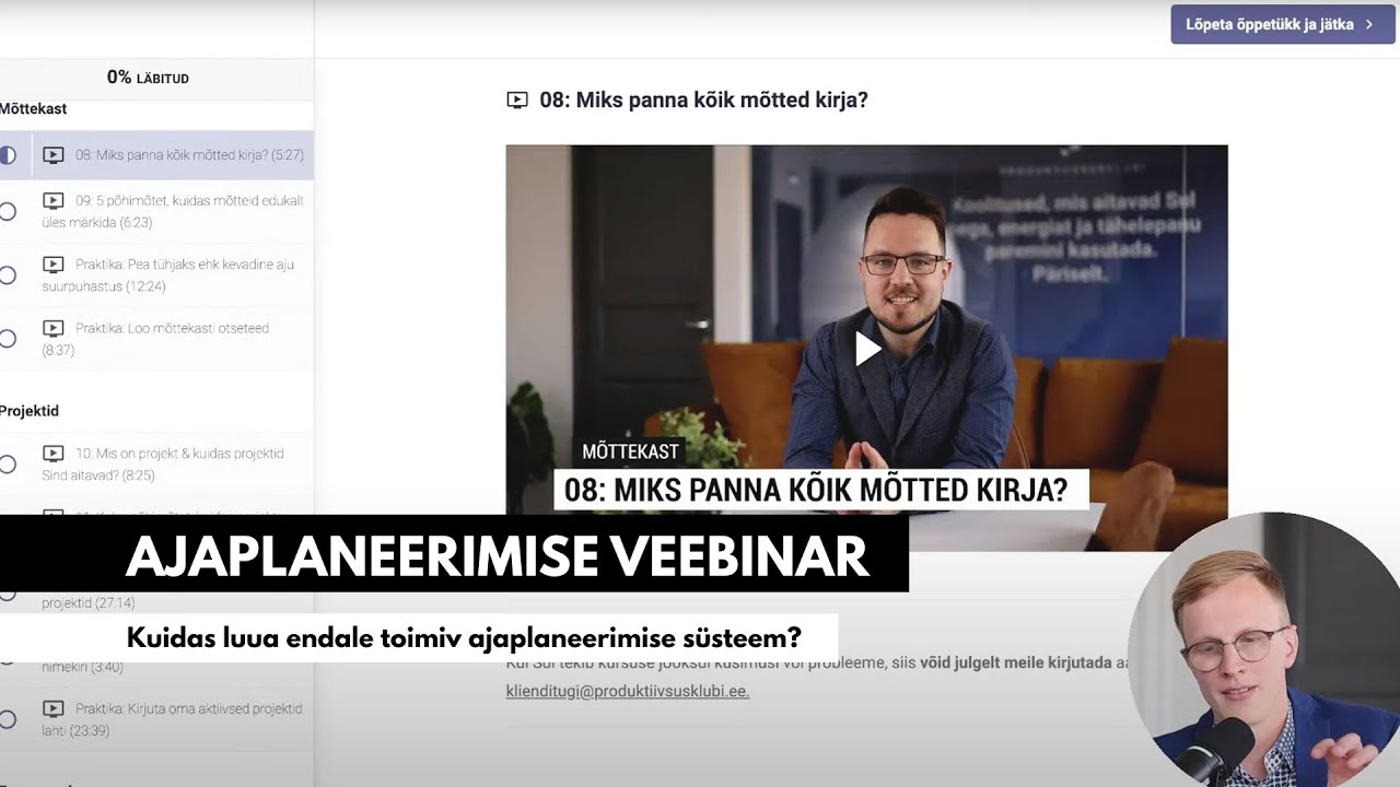 Veebinar: Kuidas leida endale toimiv ajaplaneerimise süsteem?