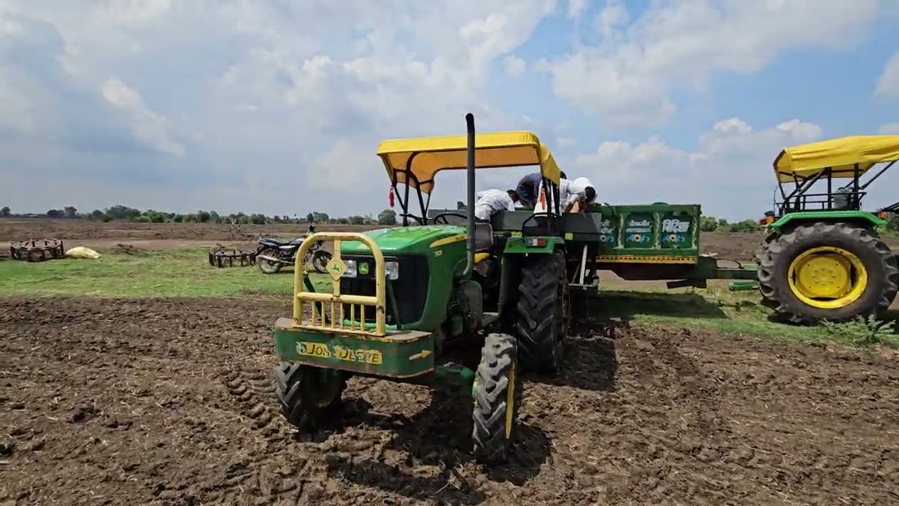 पूसा बासमती 1847 धान की सीधी बुवाई | John deere 5105 4wd 13 टन्श लालवानी सिडल