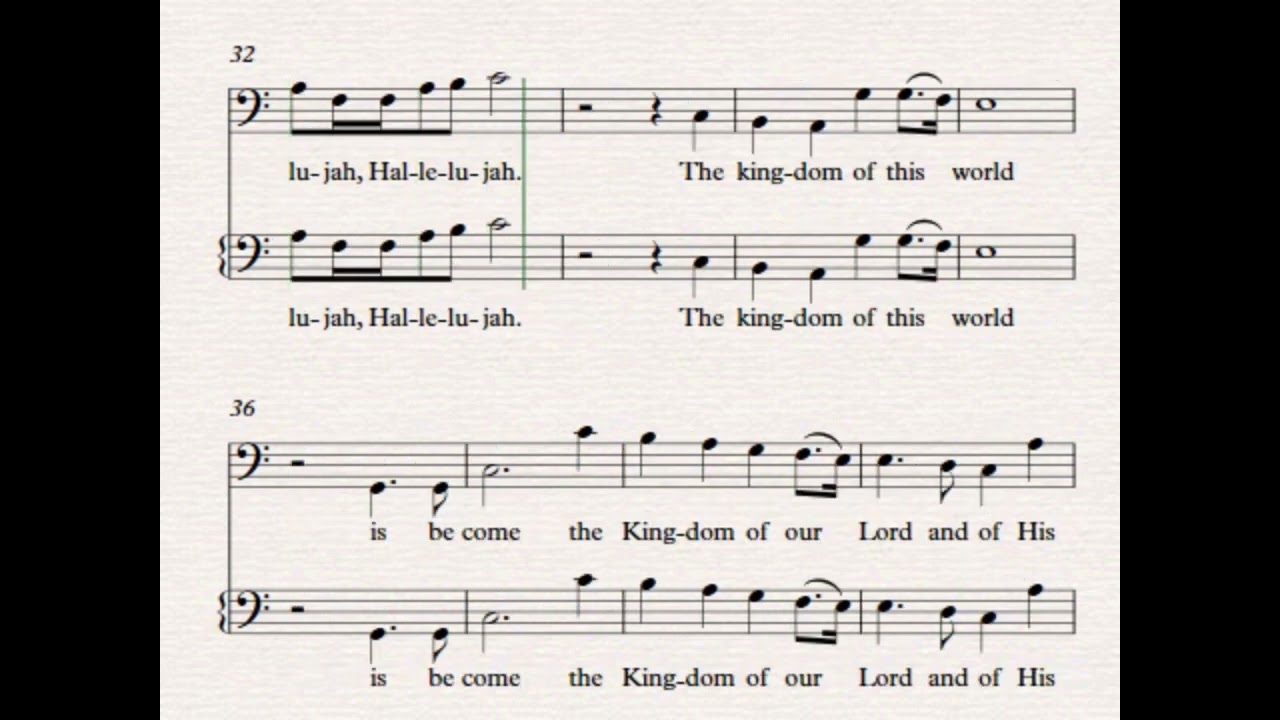 Hallelujah Chorus | Bass Part | Lyrics | Notes