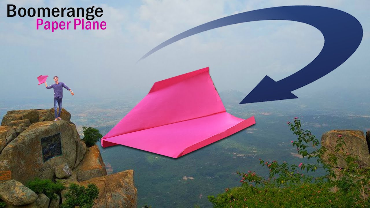 घूमकर वापस आने वाला कागज का प्लेन कैसे बनाये? | How To Make Boomerang Plane 56 Hindi | HacksOf Paper