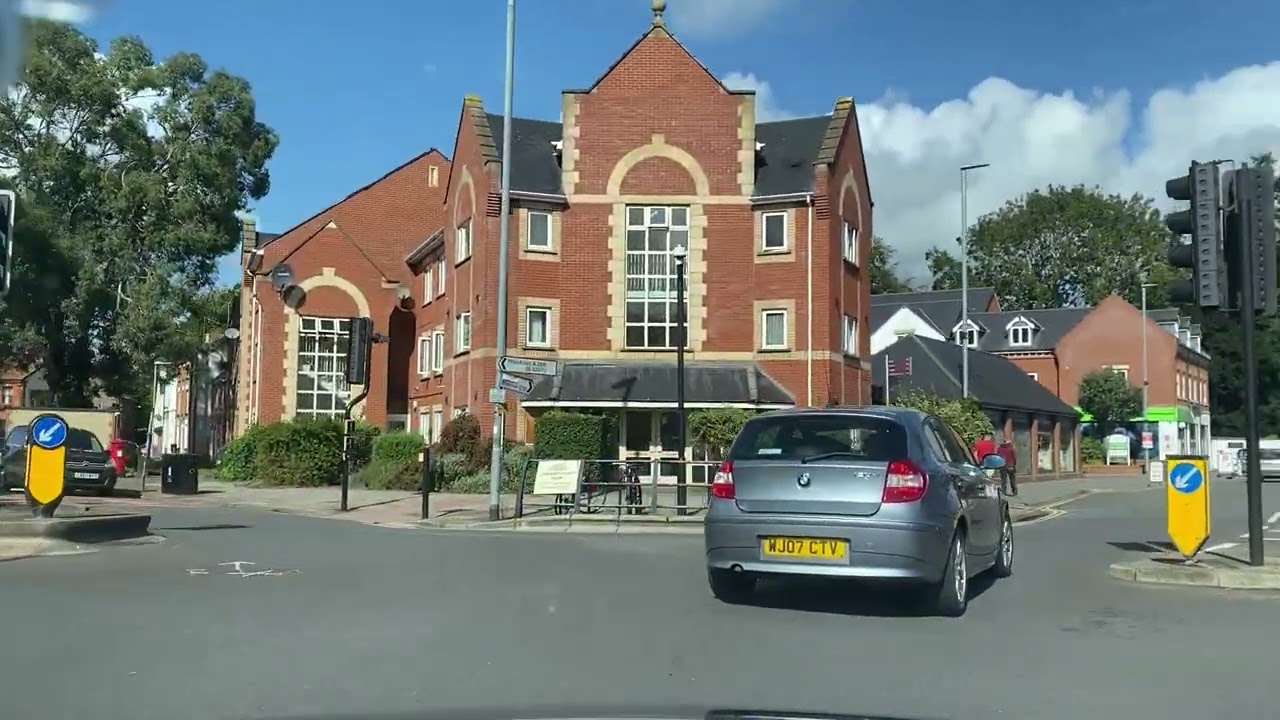 Uk driving through Taunton town centre Somerset England