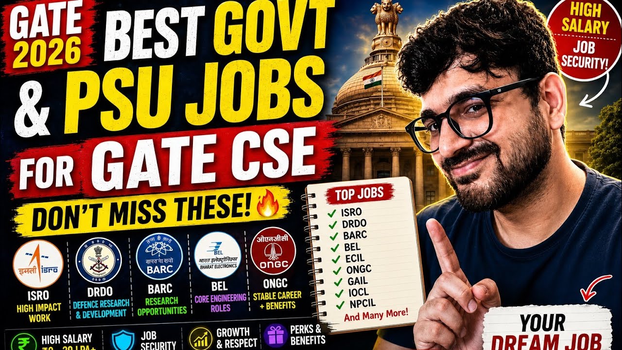 TOP Govt Jobs & PSUs for GATE CSE 2026 🚨 Salary up to ₹35 Lakh!