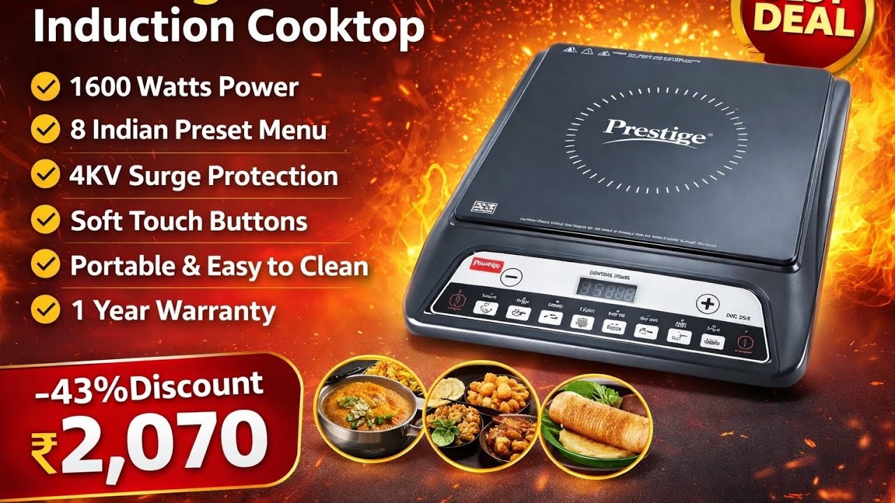 Portable induction cooktop || Induction cooktop for Indian cooking