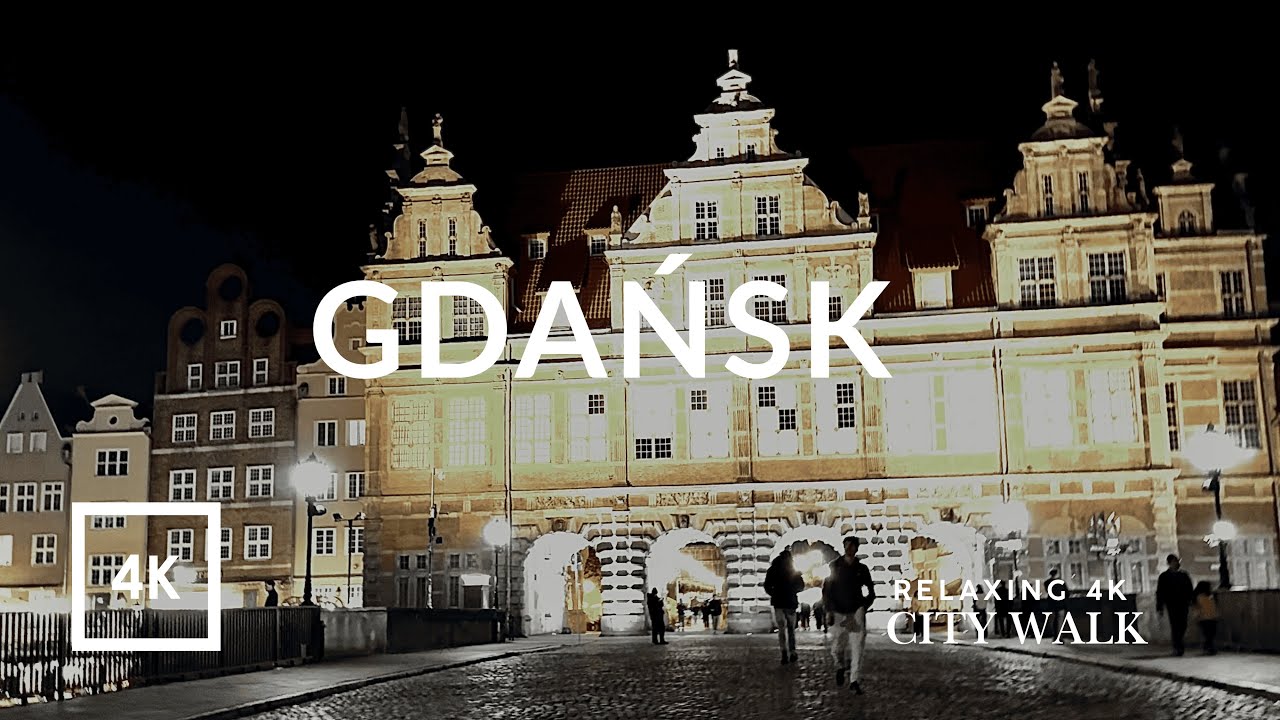 Spacer ulicą Długą w Gdańsku nocą | Evening Walk in Gdańsk 4K