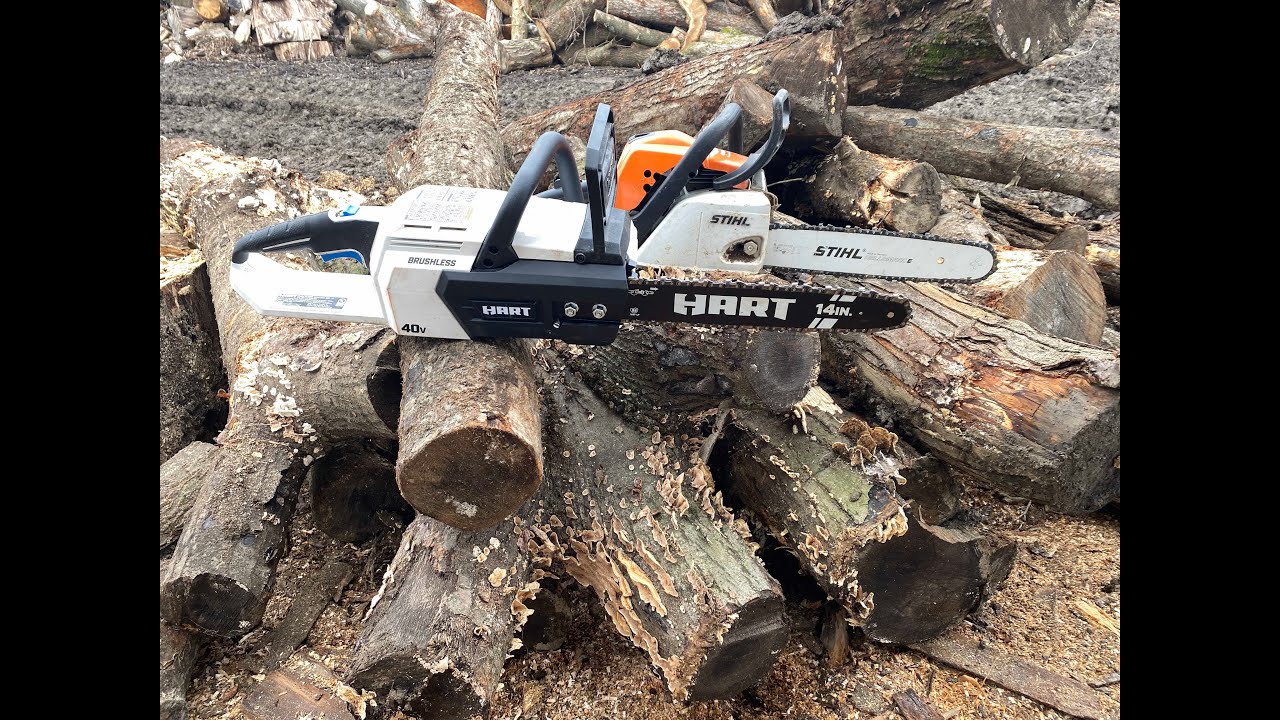 Stihl MS211 Chainsaw vs Hart Battery Powered Chainsaw