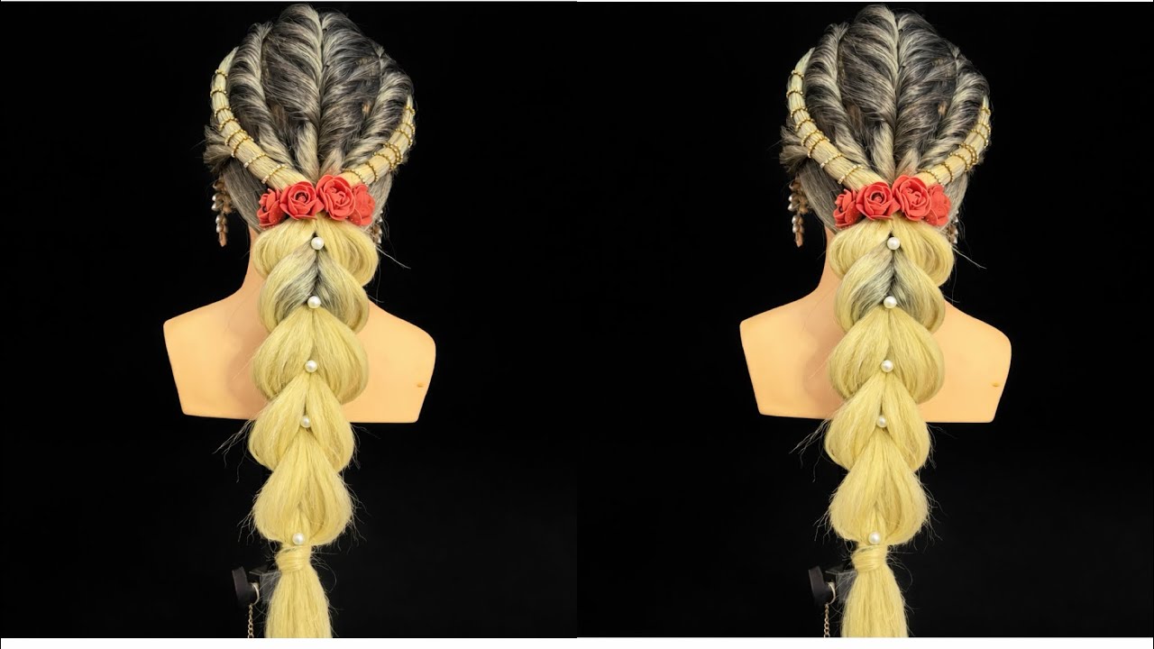Latest Braided Hairstyle 😍 | Wedding Special Hair Look#viral #youtubevideo #hairstyles 