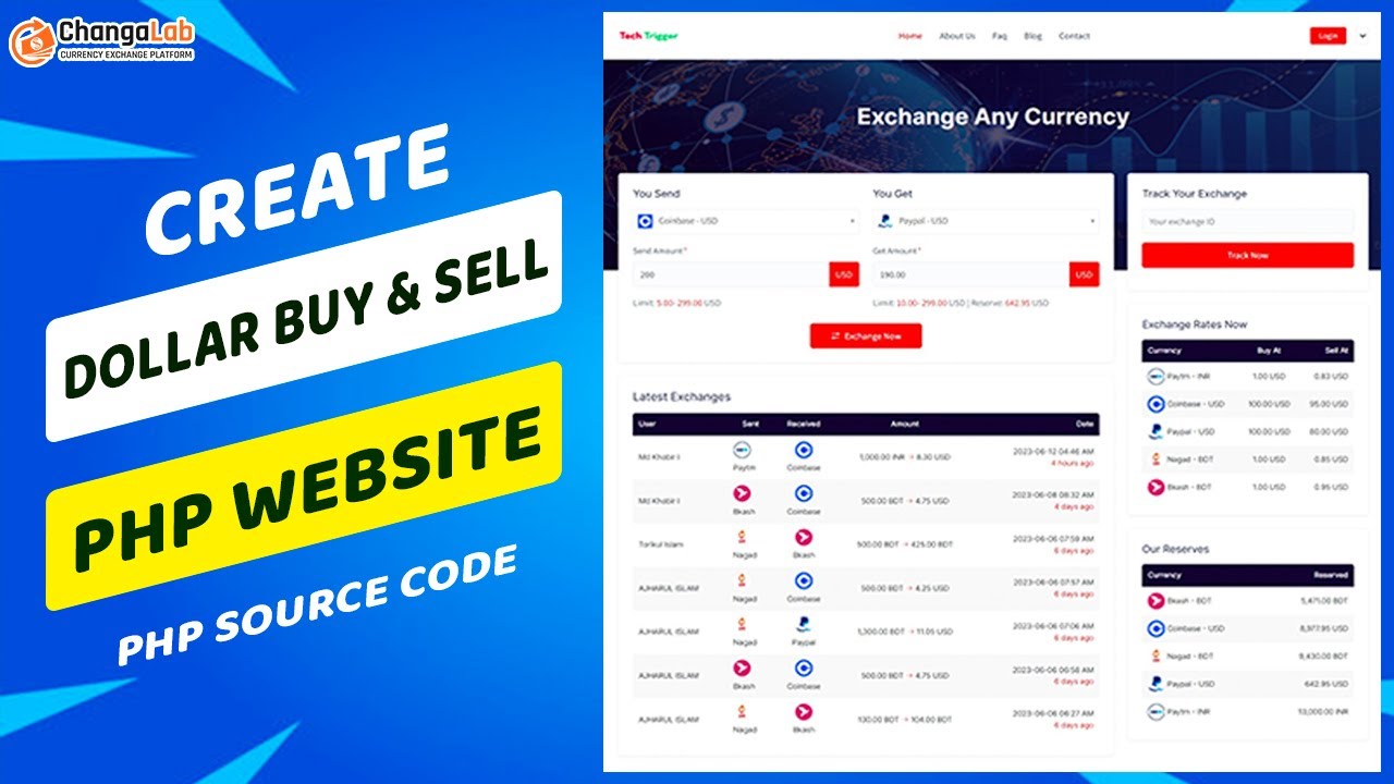 How to Create a Currency Exchange or Dollar Buy Sell Website with ChangaLab PHP Script