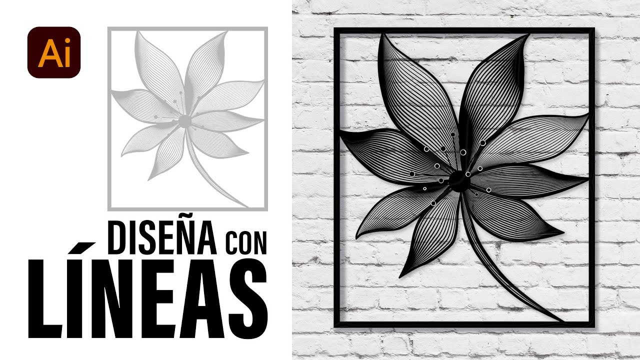 La INCREIBLE herramienta de Illustrator para hacer diseños a líneas 😍 | Ilustraciones a líneas.