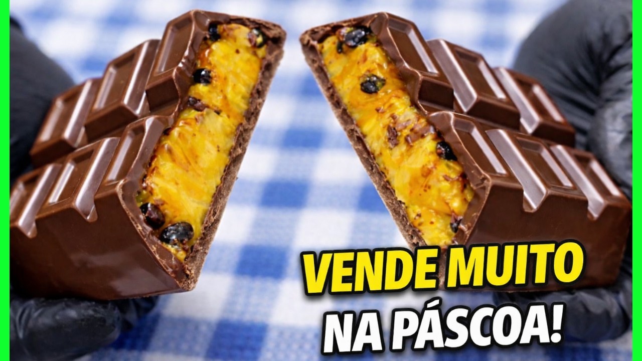 4 SABORES DE BARRAS DE CHOCOLATE RECHEADAS PARA VENDER NA PÁSCOA 🍫💰 PASSO A PASSO