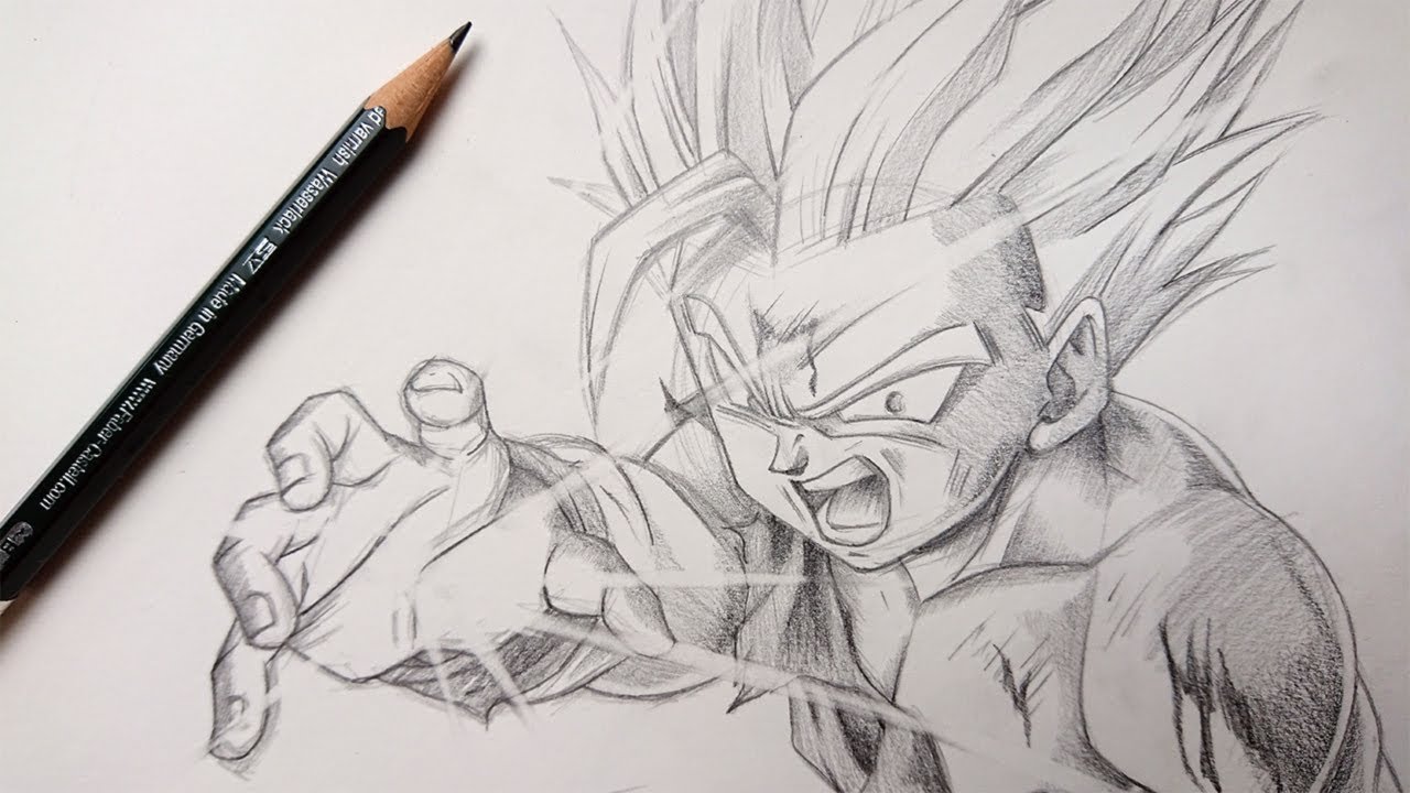 ASMR | Pencil Drawing | Gohan KameHameHa