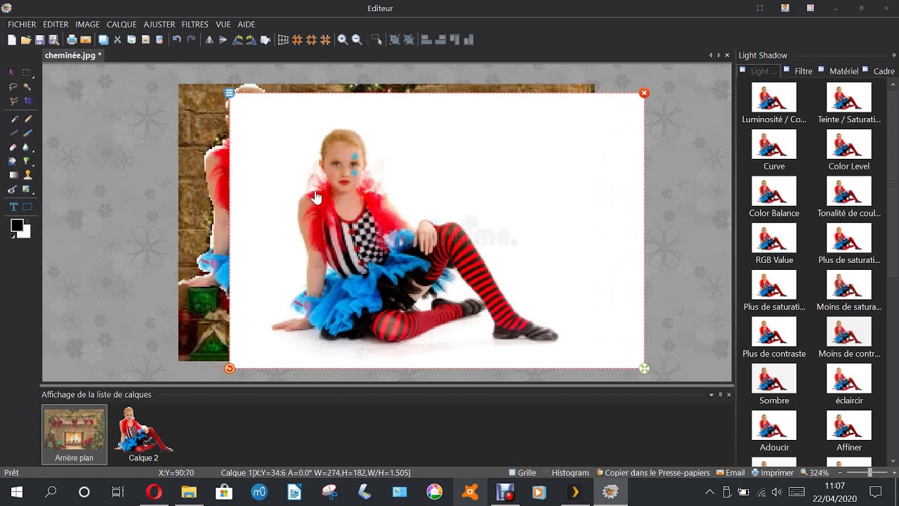 Picosmos exercice 3 :Détourer et autes options