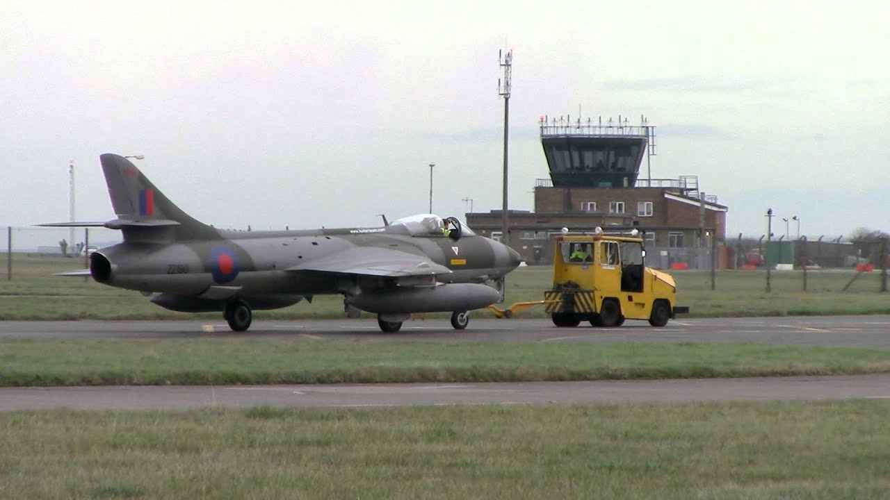 "SCAMPTON33" G-HHAE {ZZ190} [Hawker Hunter F58] (HHA Ltd) Tow, Taxi & Takeoff at RAF Scampton