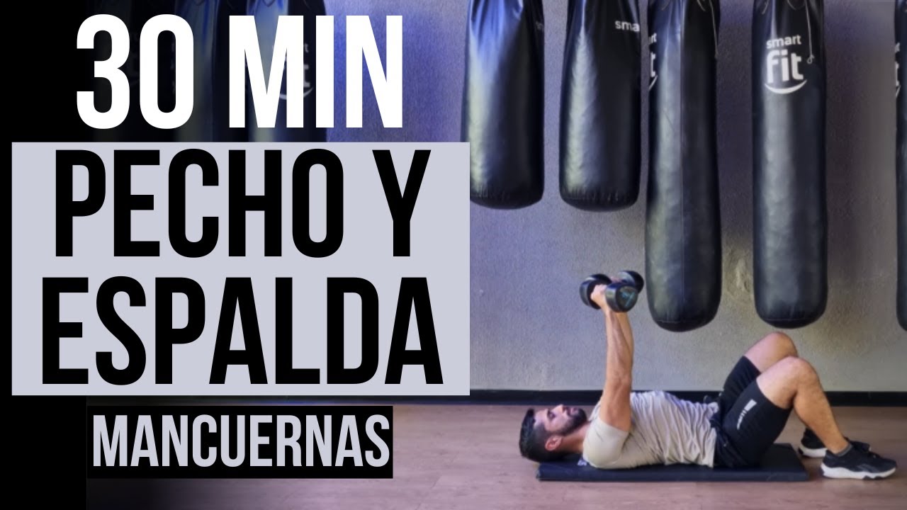 Rutina PECHO y ESPALDA con mancuernas 🔥 ejercicios con mancuernas en casa