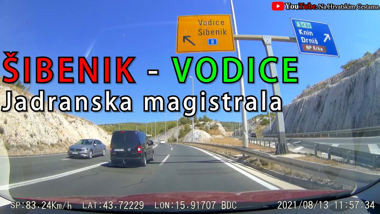 Vožnja dionicom Šibenik - Vodice | Jadranska magistrala (D8) | Driving from Šibenik to Vodice
