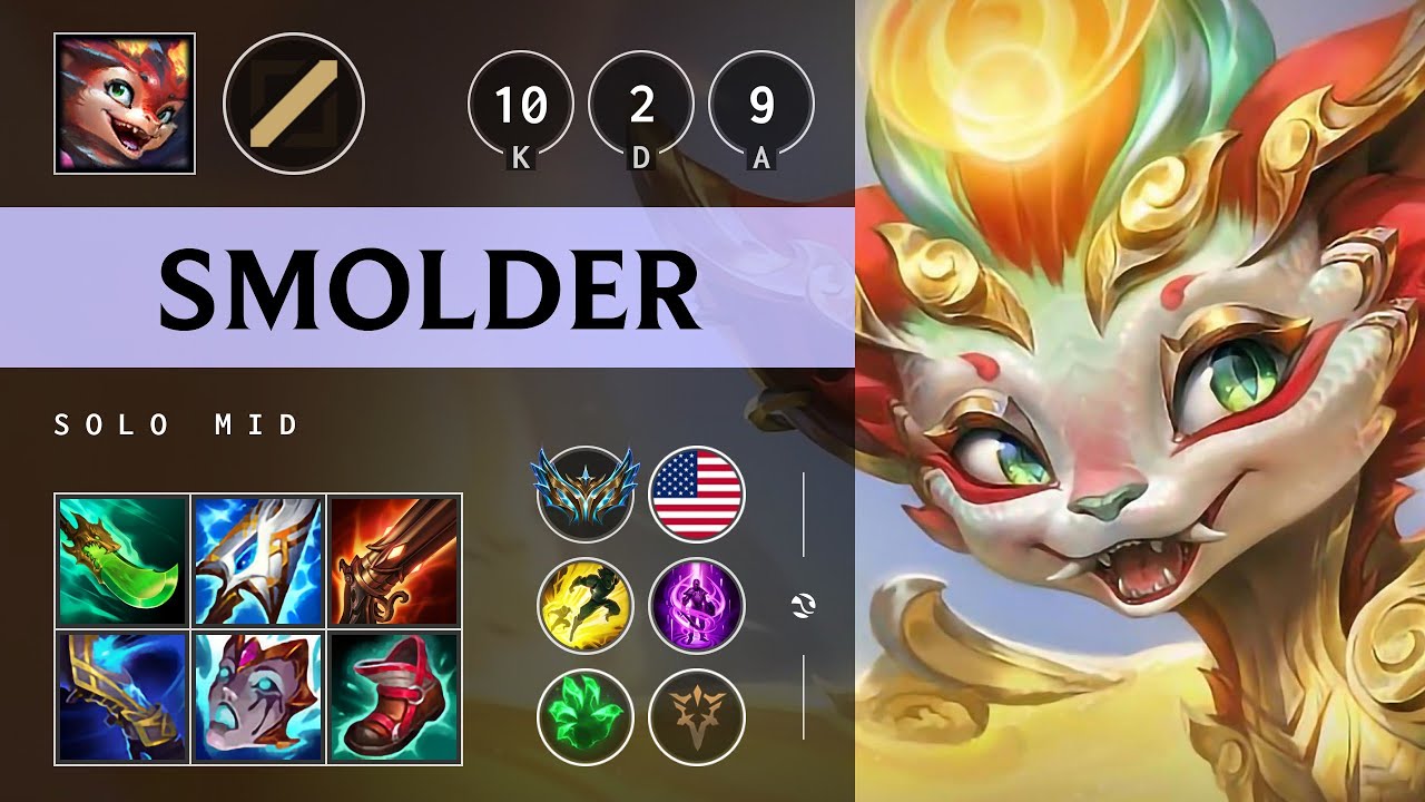 Smolder Mid vs Akali: Triple Kill, Rampage - NA Challenger Patch 14.21