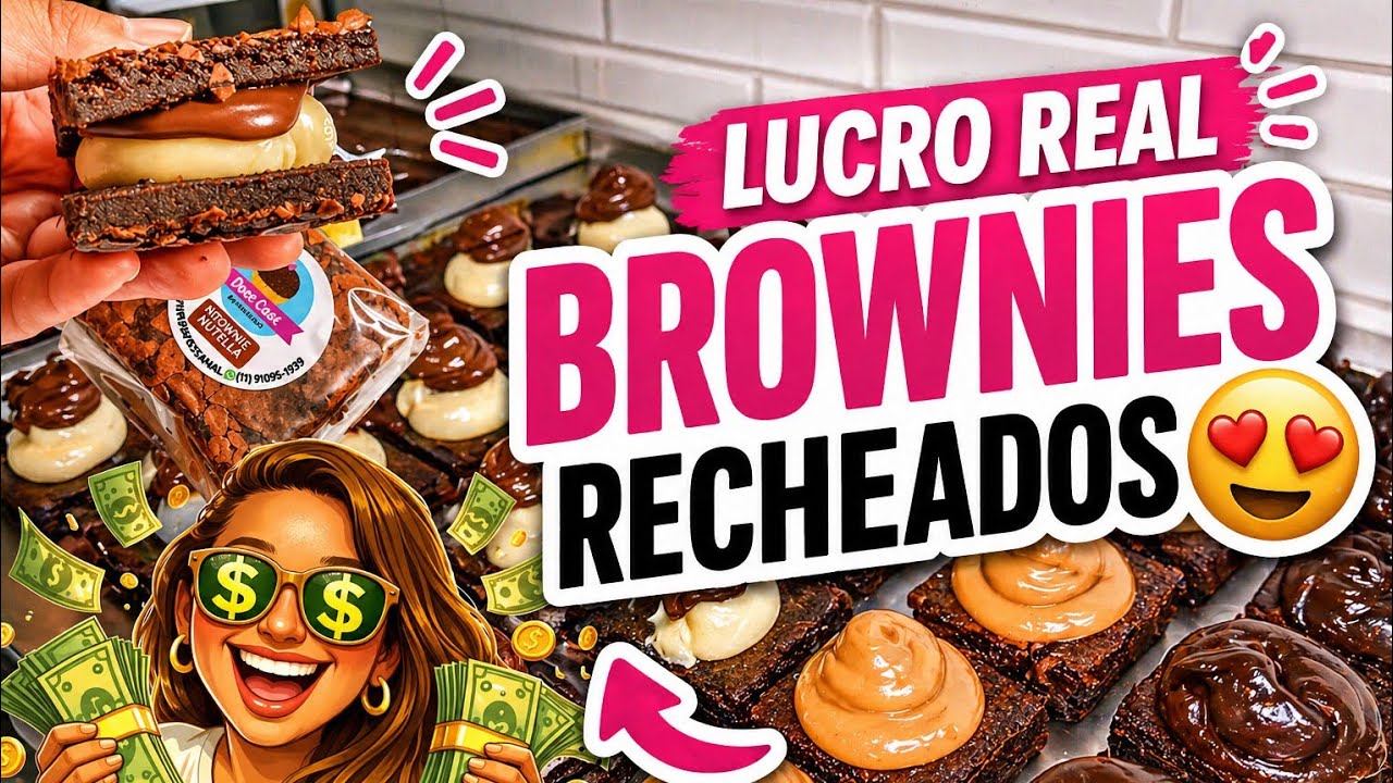 🍫Produção de brownies recheados + faturamento e lucro detalhados💰💲