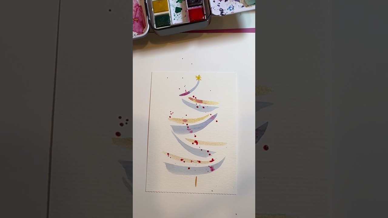 Let&rsquo;s Make an Abstract Watercolor Christmas Tree 🎄🎨💖 #merrychristmas #christmastree #art