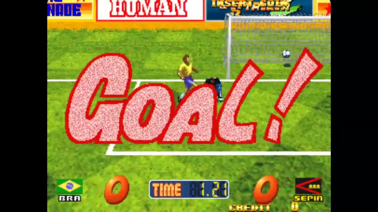 Grand Striker 2 [gstrik2j](Arcade)|1CC|Score: 12. Overall goal difference: 12 (12-0) #arcade #soccer