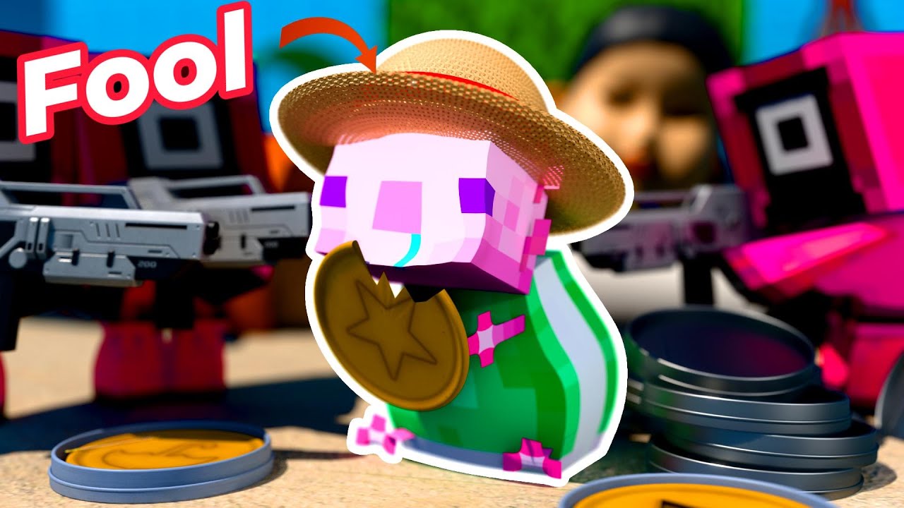 If The Foolish Axolotl is in Squid Game 2🤣 & Minecraft best funny animations!