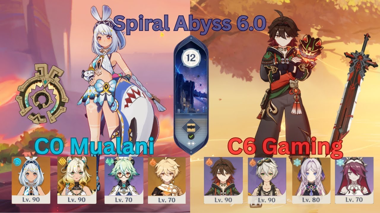 F2P C0 Mualani Vaporize & C6 Gaming Melt | Genshin Impact | Spiral Abyss 6.0 / Luna I Floor 12