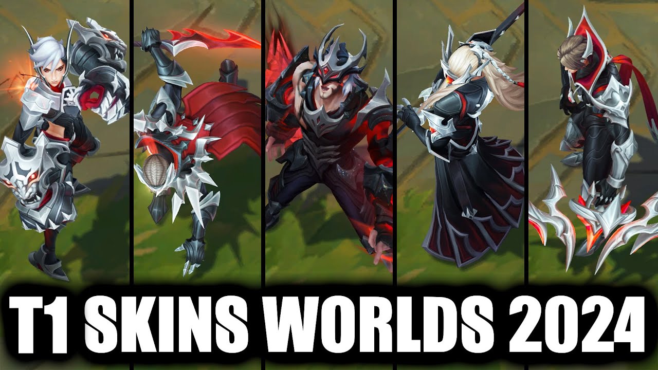 All New T1 Skins Spotlight 2024 Worlds Champions Yone, Sylas, Pyke, Varus, Vi, Gnar