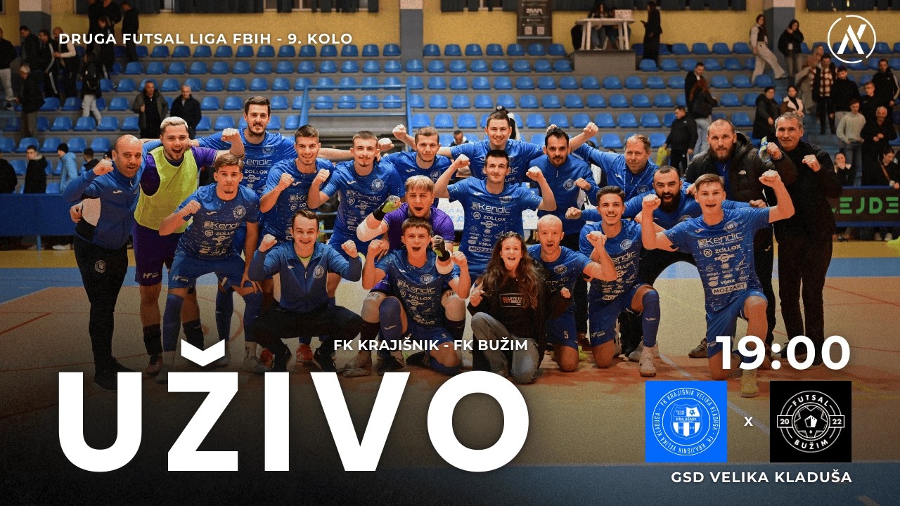 9. kolo Druge futsal lige FBiH | FK Krajišnik Velika Kladuša- FK Bužim