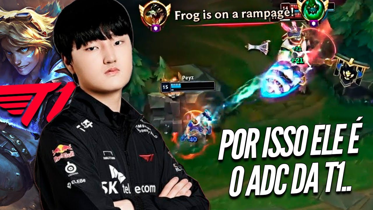 MELHOR EZREAL QUE VOCE VAI VER HOJE, T1 PEYZ não PARA de DAR DANO!!