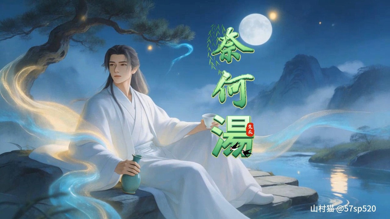 奈何湯#千古之歎#李白一壺酒，寫盡奈何一碗湯#世人皆說孟婆湯可斷塵緣，忘川水能洗盡鉛華，在這裡卻是，輪回千轉，情絲未斷#情感宿命#人生哲思#中文歌曲#音樂。