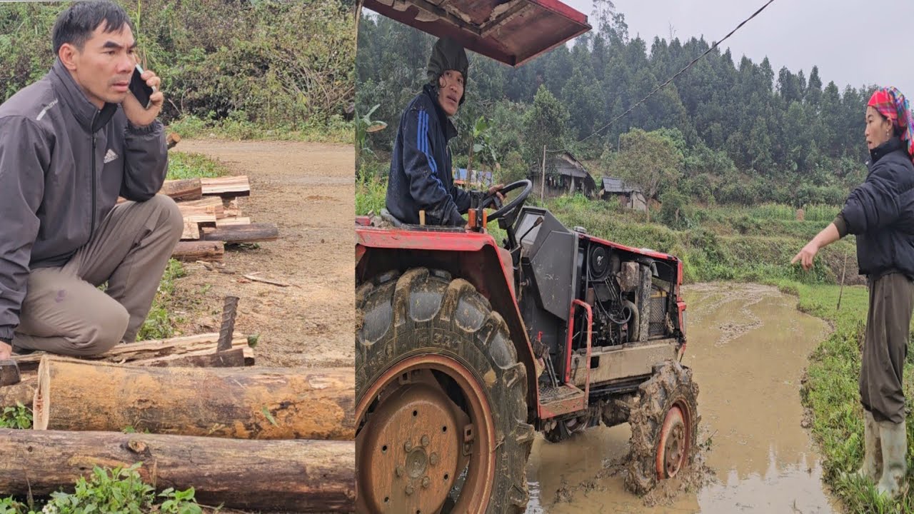 Tam stays at home chopping firewood. Vien went looking for a machine to harrow the fields