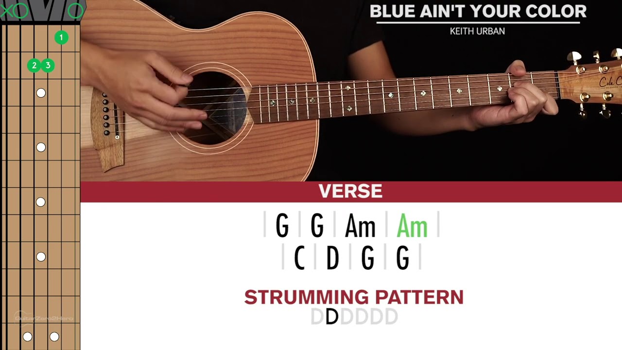 Blue Ain't Your Color Guitar Cover Keith Urban 🎸|Tabs + Chords|