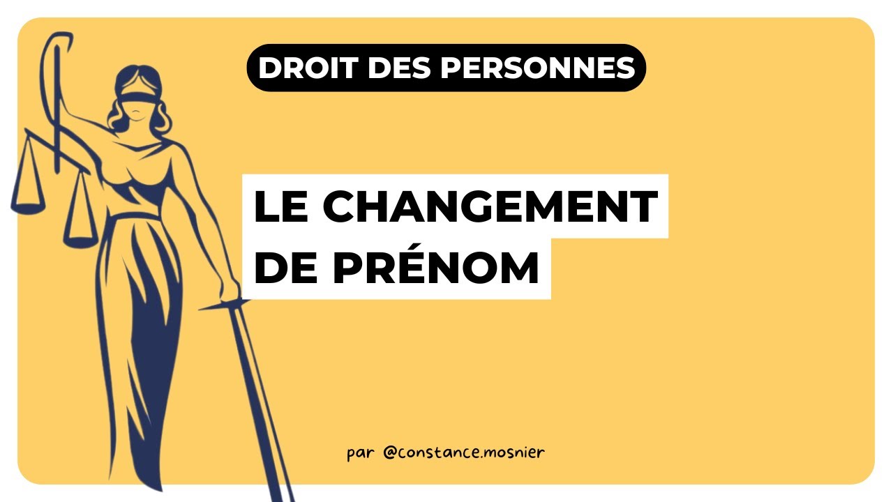Le changement de prénom : Droit des personnes L1 droit