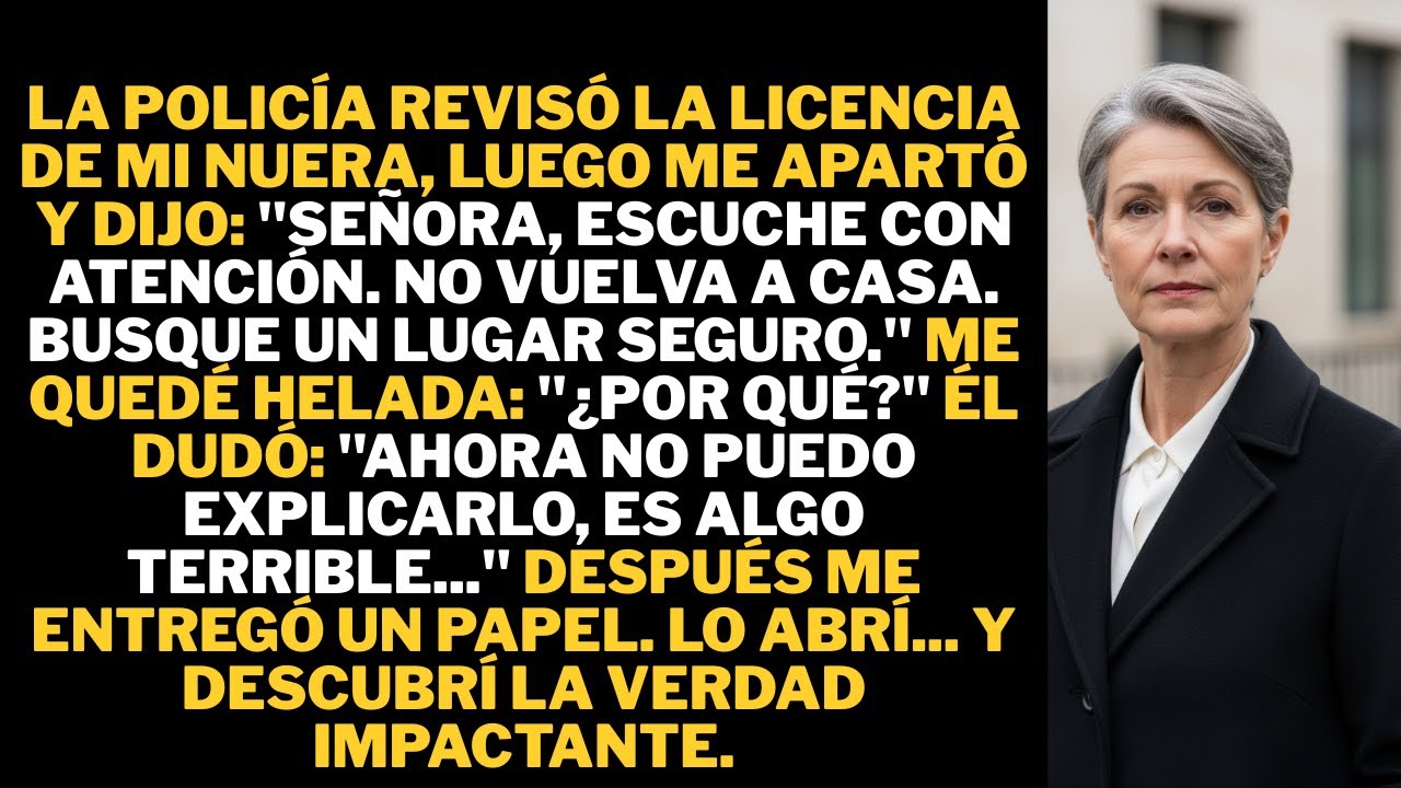La policía revisó la licencia de mi nuera, luego me apartó y me dijo: Su nuera oculta algo terrible.