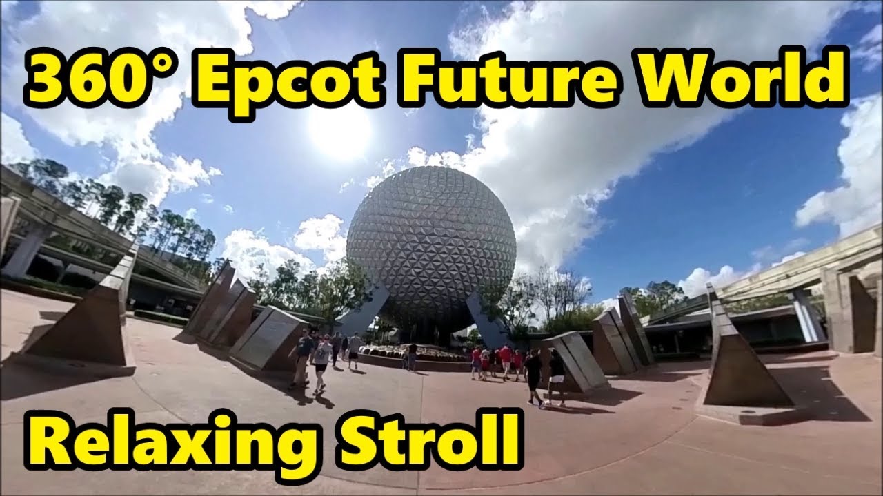 360° 4K Epcot Future World Relaxing Stroll | Walt Disney World