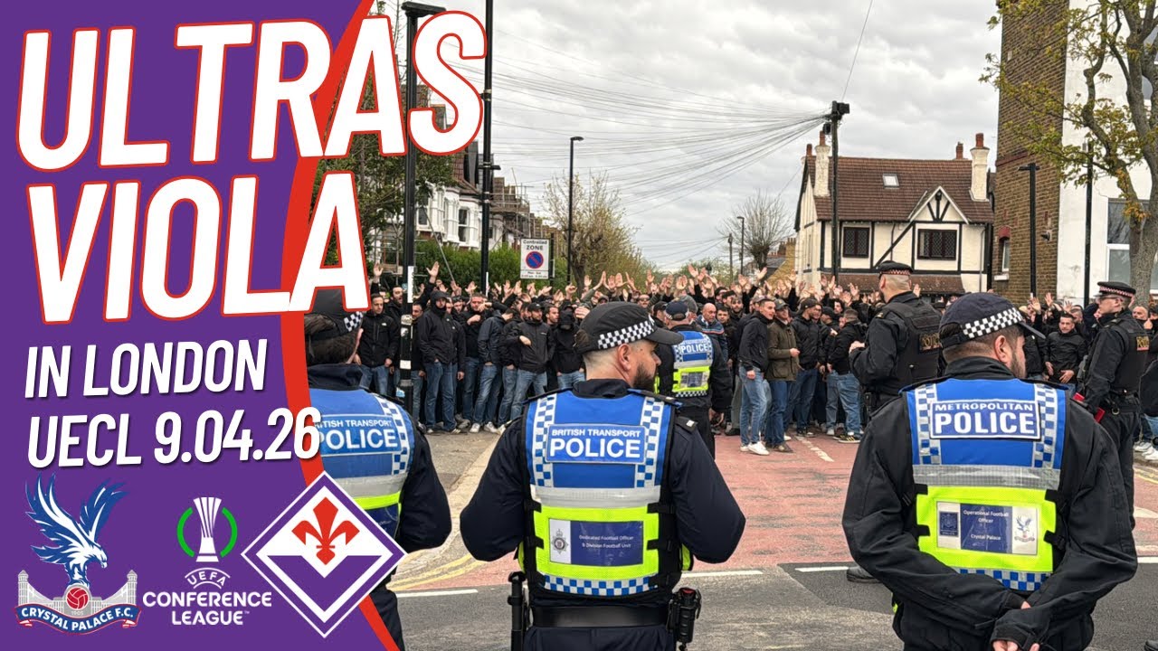 🟣 ULTRAS VIOLA FANS IN LONDON 🇮🇹 CRYSTAL PALACE v FIORENTINA 9.04.26 QUARTER-FINAL CONFERENCE LEAGUE