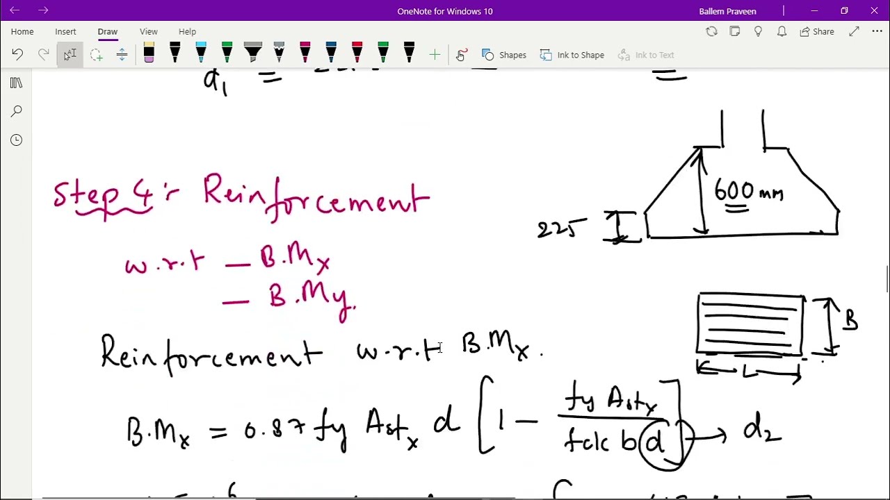 RCC- Isolated sloped Rectangular Footing design part-2 (Eng/Telugu)
