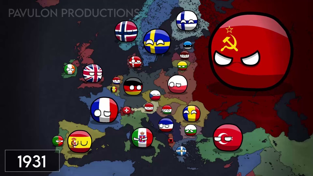 History of EUROPE [1900-2025] Countryballs