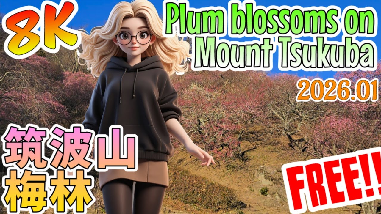 【8K】🇯🇵ロウバイ🌸Plum blossoms on Mount Tsukuba👯筑波山梅林