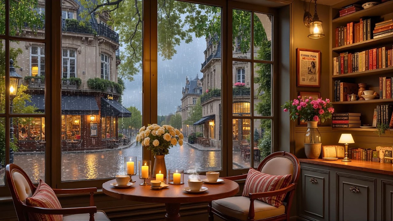 Кофейня Rainy Spring ☕ Уютный камин и спокойная джазовая атмосфера для учебы и работы