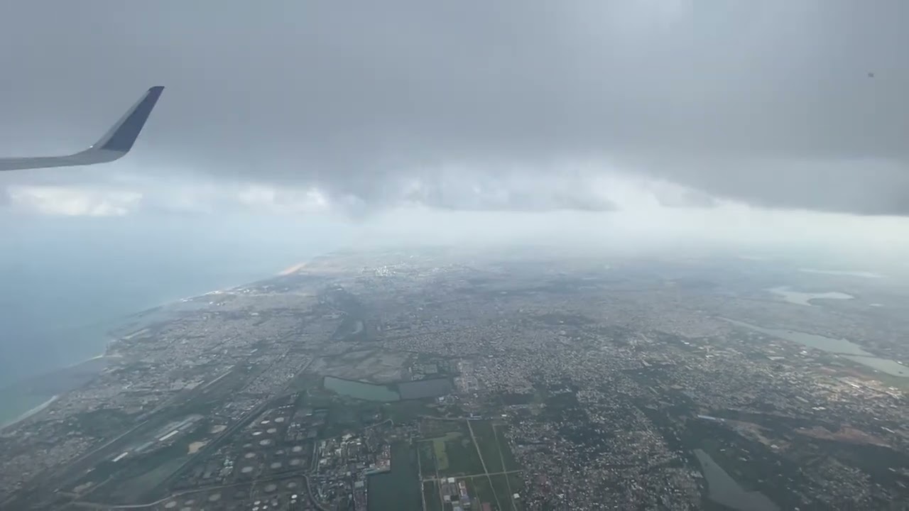 Pune to Chennai | Flying over Bay of Bengal | Monsoon | Indigo | Take Off | Landing